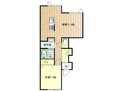 ALAUSE(1LDK/1階)の間取り写真