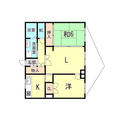 松永マンション(2LDK/1階)の間取り写真