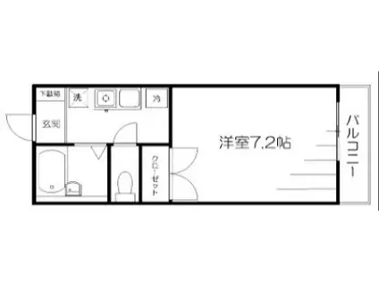 アルブル・ヴィラージュ(1K/2階)の間取り写真