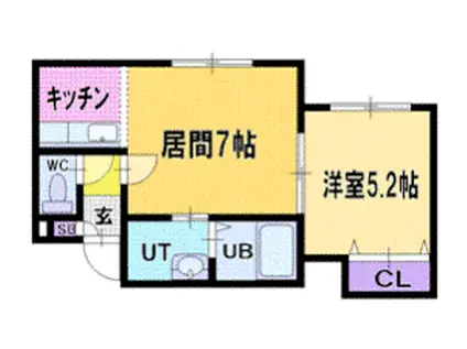 ル・プープルI(1LDK/2階)の間取り写真