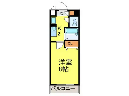 コスモコート(1K/6階)の間取り写真