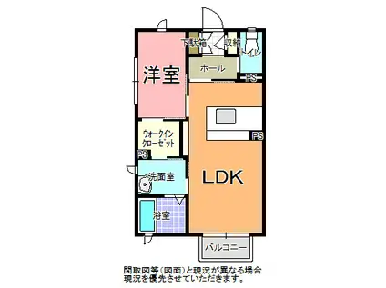 プリムヴェール笠原 II(1LDK/2階)の間取り写真