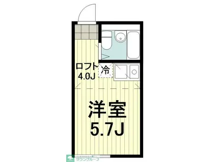 ユナイト日吉ジョワイユ・ノエル(ワンルーム/2階)の間取り写真