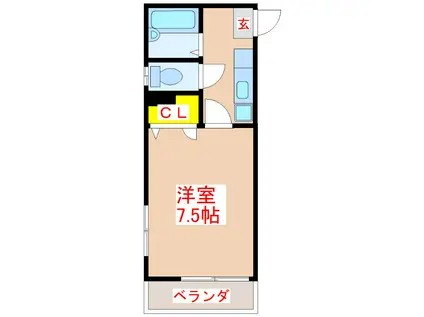 サンハイツ荒田(1K/3階)の間取り写真