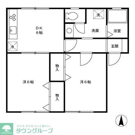 コーポラスM(2DK/1階)の間取り写真