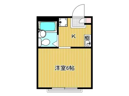 プレステージ下倉田II(1K/2階)の間取り写真