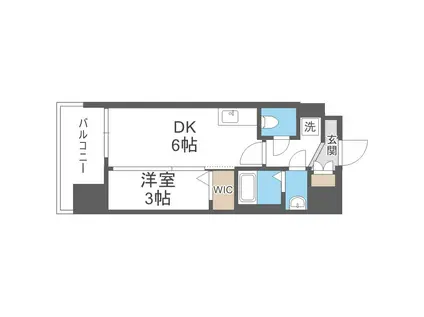 LUXE住道駅前(1DK/4階)の間取り写真