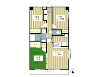 メゾンボヌール(3LDK/1階)の間取り写真