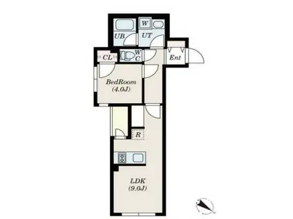 ゲートマークス三軒茶屋(1LDK/3階)の間取り写真