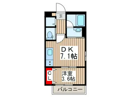 グランパーク(1DK/1階)の間取り写真