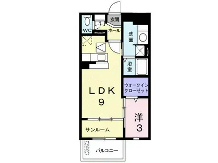 リバ・シティ夢咲I(1LDK/1階)の間取り写真