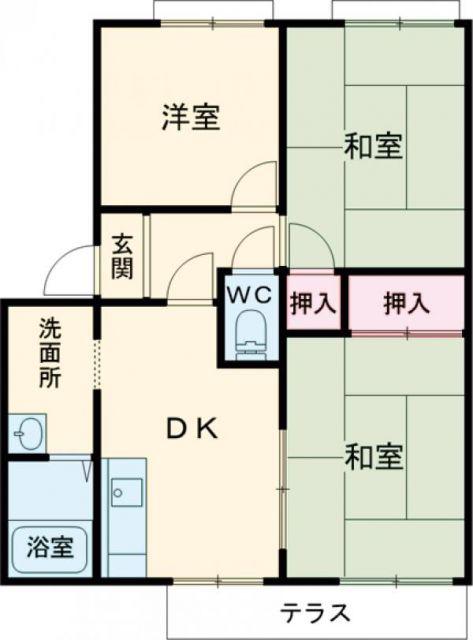 サンシティハイツA(3DK/1階)の間取り写真
