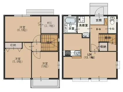 シャングリラ(3LDK/1階)の間取り写真