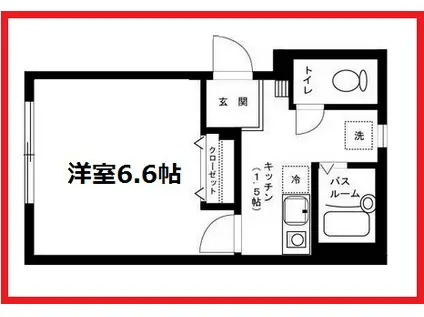 ピア宮本(1K/1階)の間取り写真