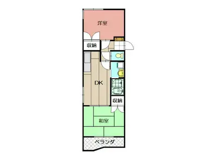 サンラビール小倉(2DK/3階)の間取り写真