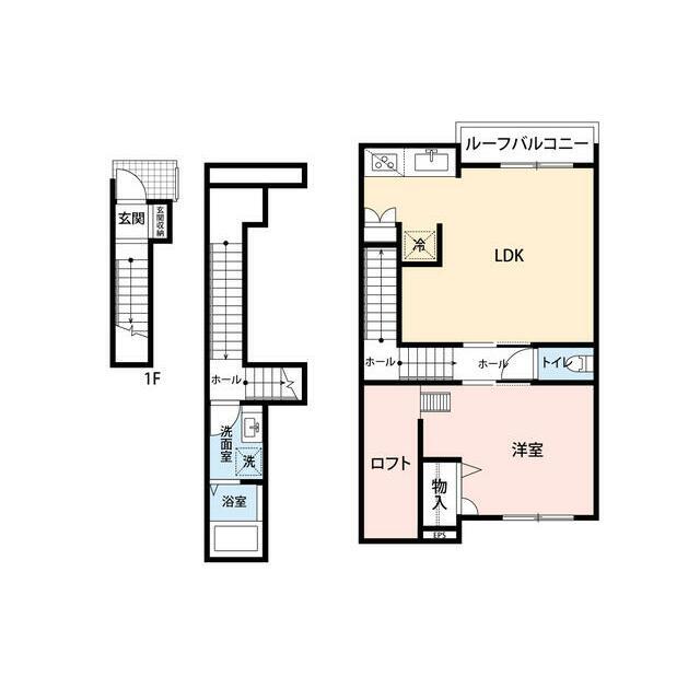 由比ヶ浜BASE(1LDK/2階)の間取り写真