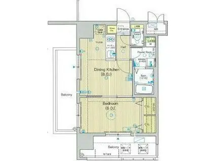 エステムプラザ博多駅南(1DK/7階)の間取り写真