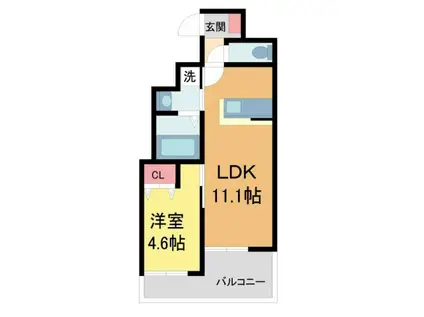 ARBRE FUILLE(1LDK/2階)の間取り写真