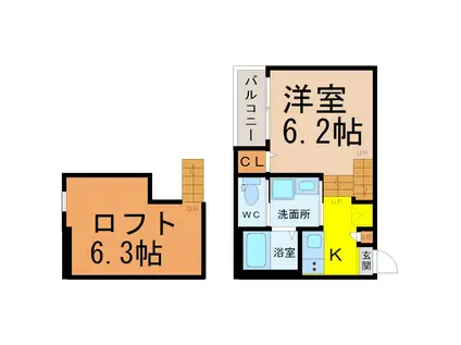 グラン新守山(1SK/1階)の間取り写真