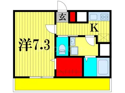 アップルステーションA棟(1K/1階)の間取り写真