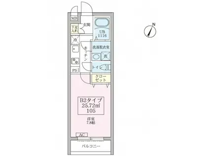 リブレスト篠崎(1K/1階)の間取り写真