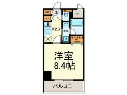 グランルージュ栄II(1K/7階)の間取り写真