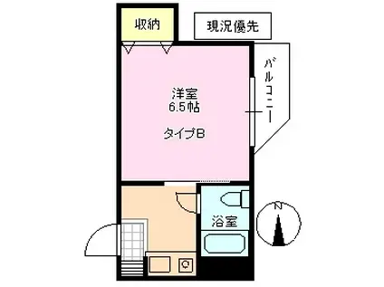 メゾンロテス(1K/3階)の間取り写真