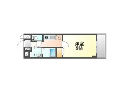 エレガンテまかび(1K/3階)の間取り写真