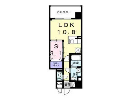サニーレジデンス吉野II(1LDK/4階)の間取り写真
