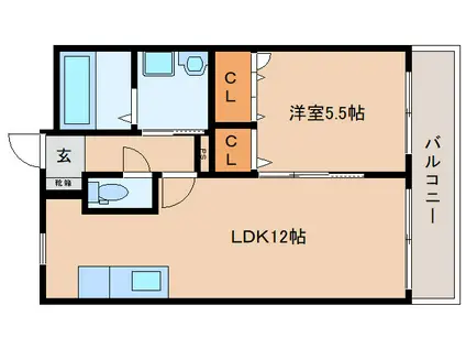 上東マンション(1LDK/2階)の間取り写真