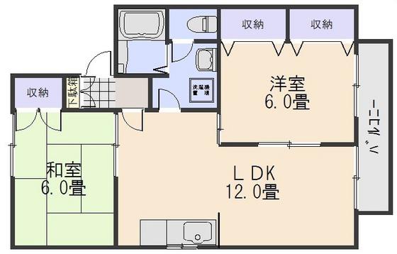グリーンメゾン(2LDK/1階)の間取り写真
