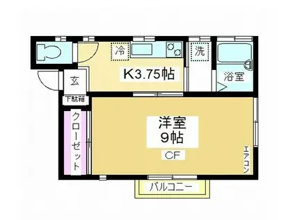 グレース ヒル(1K/1階)の間取り写真