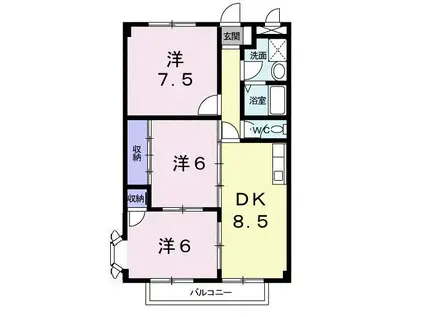 サンヒルズ千代田I(3DK/1階)の間取り写真