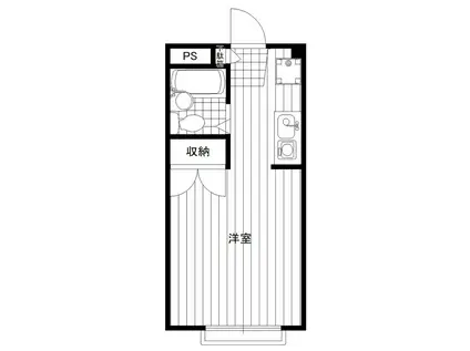 ヴァンベール(ワンルーム/1階)の間取り写真