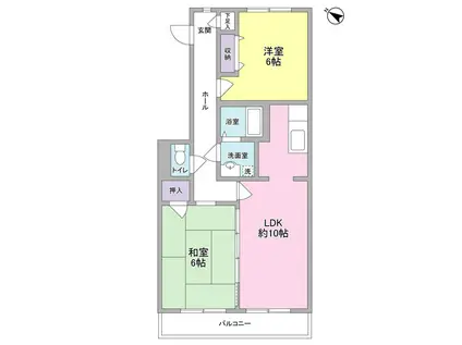 パークプラザ上用賀(2LDK/3階)の間取り写真