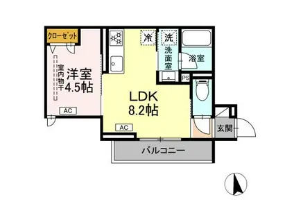 セレスティア徳丸 A(1LDK/3階)の間取り写真