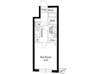 堀切ガーデンテラス(ワンルーム/4階)の間取り写真