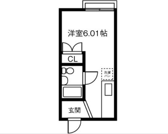 ハイツスリーエムS棟(ワンルーム/2階)の間取り写真