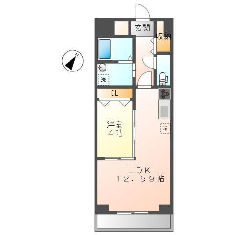 PRIMAL千種STELO(1LDK/7階)の間取り写真