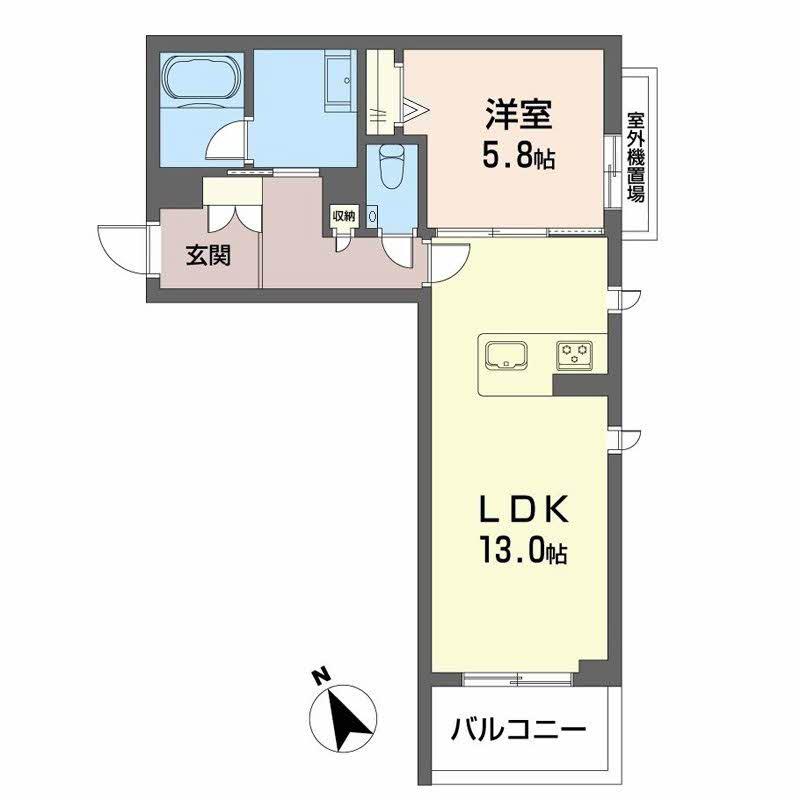 シャーメゾン下荒田(1LDK/3階)の間取り写真
