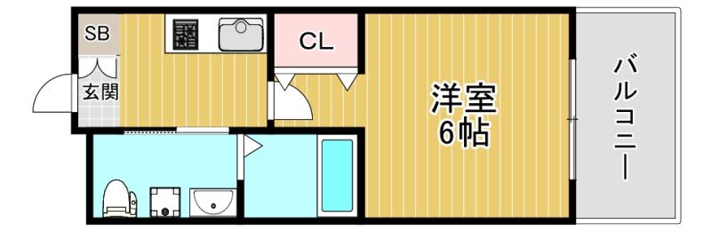 コンチネンタル東小橋(1K/9階)の間取り写真