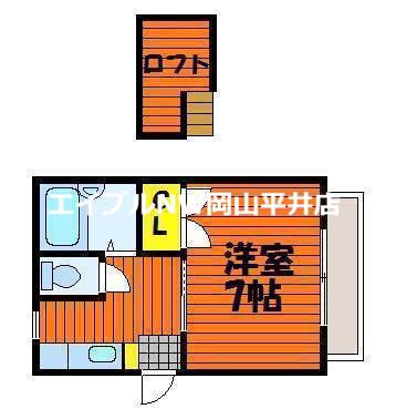 98リーベル(1K/1階)の間取り写真
