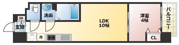 AND TERRACE 文の里(1LDK/2階)の間取り写真
