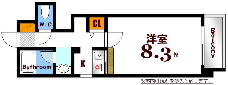フォートレス(1K/4階)の間取り写真