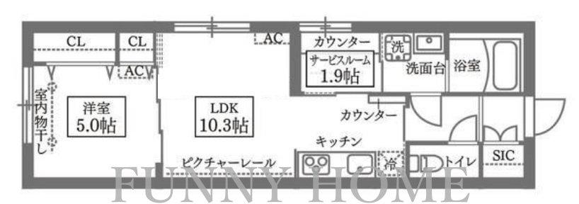 COCOCUBE GRANDE学芸大学(1SLDK/4階)の間取り写真
