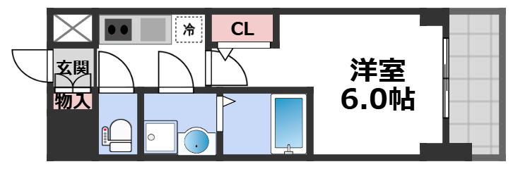 S-RESIDENCE布施AVENTRA(1K/5階)の間取り写真