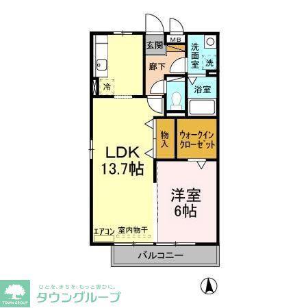 ロジュマンミヤカイドウC(1LDK/3階)の間取り写真