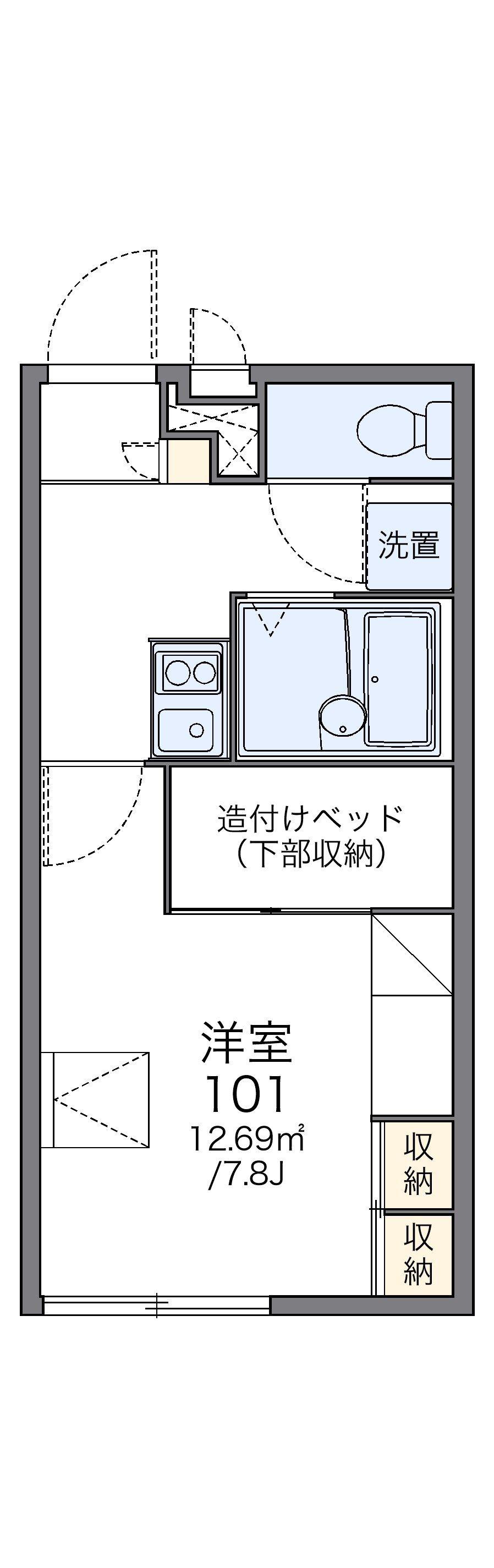 レオパレスKITAICHI(1K/2階)の間取り写真