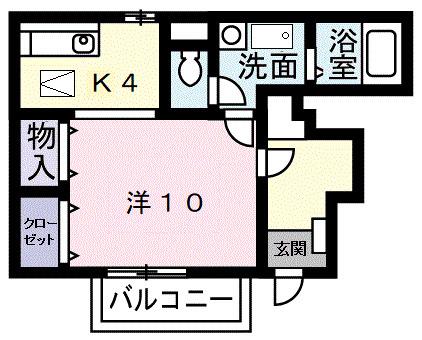 エーデルハイム(1K/1階)の間取り写真