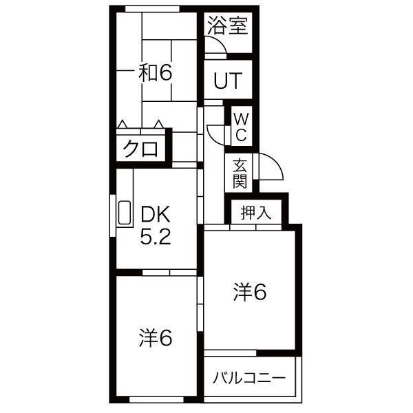 メゾンドアイン(3DK/2階)の間取り写真
